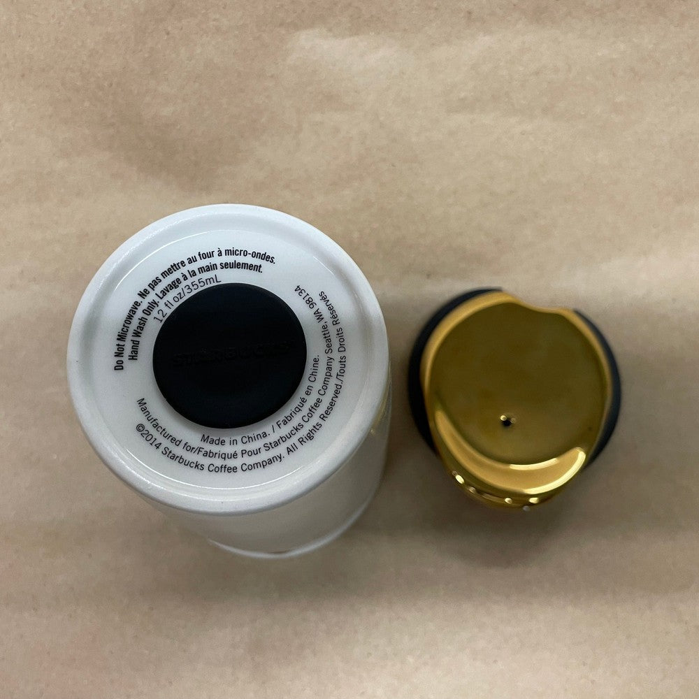 Starbucks Jewel Gems Red Gold Chain Ceramic Tumbler Mug-2014